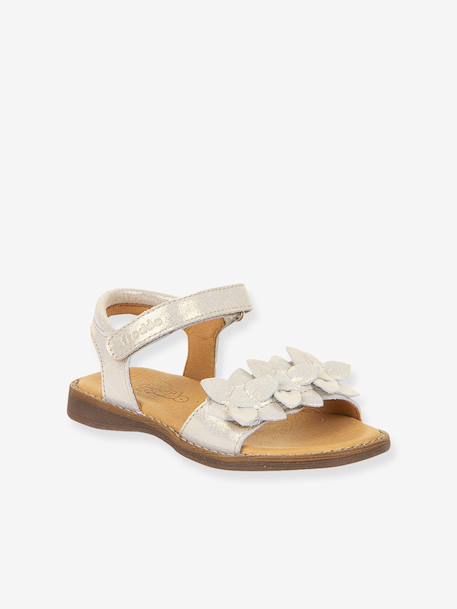 Leren sandalen voor meisjes LORE FLOWERS FRODDO blauw+donkerblauw+goud+goudroze+lavendel+rood+rouge+terracottategel - vertbaudet enfant 