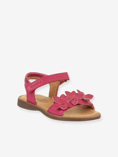 Leren sandalen voor meisjes LORE FLOWERS FRODDO blauw+donkerblauw+goud+goudroze+lavendel+rood+rouge+terracottategel - vertbaudet enfant 