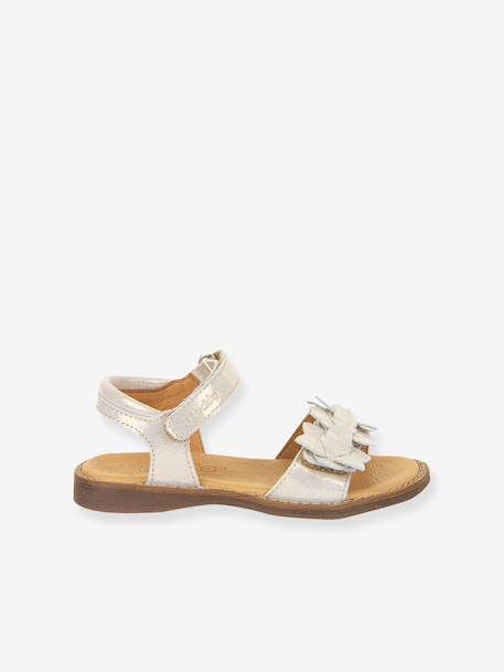 Leren sandalen voor meisjes LORE FLOWERS FRODDO blauw+donkerblauw+goud+goudroze+lavendel+rood+rouge+terracottategel - vertbaudet enfant 