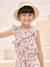 Asymmetrische meisjesblouse met bloemenprint en volant ecru - vertbaudet enfant 