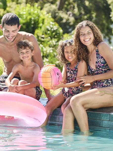 Badpak met print voor meisjes familiecollectie inktblauw - vertbaudet enfant 