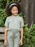 Crop top voor meisjes ecru+koraal+saliegroen - vertbaudet enfant 