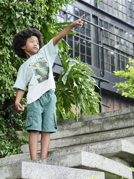 Bermuda in battle-stijl voor jongens dennen - vertbaudet enfant 