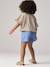 Lichtgewicht denim meisjesshort die gemakkelijk aan te trekken is gebleekt denim+stone - vertbaudet enfant 