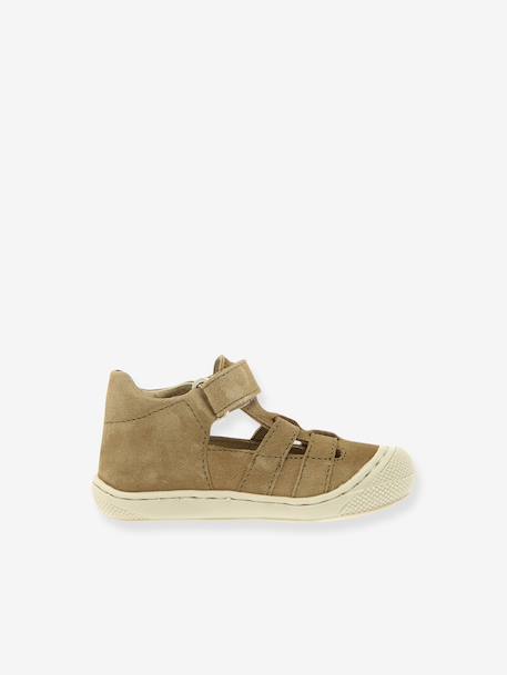 Halfopen baby boots NATURINO beige+saliegroen - vertbaudet enfant 