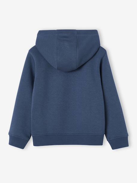 Ritssweater mt capuchon sport BASICS jongens 6400+antraciet+dennen - vertbaudet enfant 
