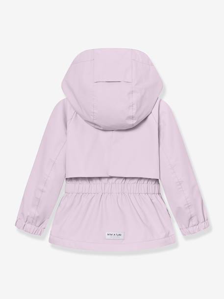 Waterdichte meisjesjas voor het tussenseizoen met fleecevoering MATALGEA MINI A TURE roze (poederkleur)+rozenhout+saliegroen - vertbaudet enfant 