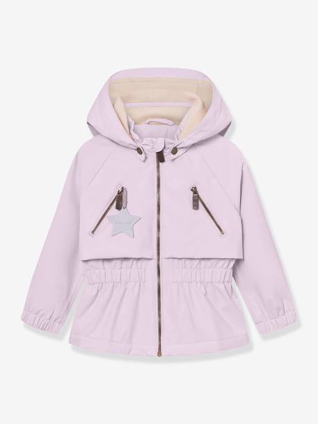 Waterdichte meisjesjas voor het tussenseizoen met fleecevoering MATALGEA MINI A TURE roze (poederkleur)+rozenhout+saliegroen - vertbaudet enfant 