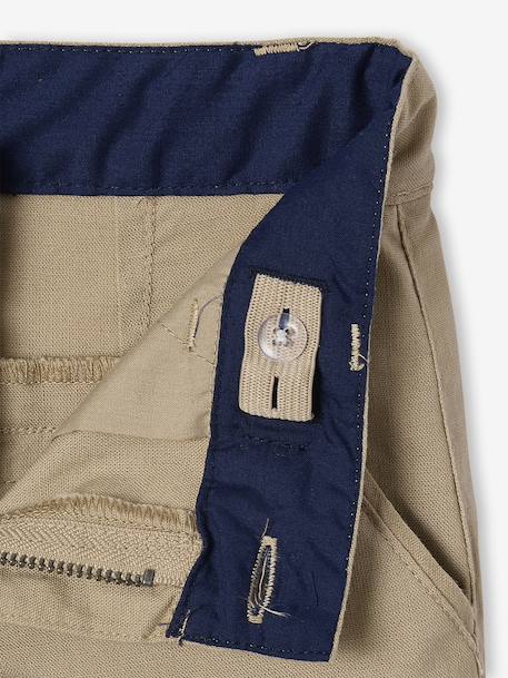 Jongensbermuda van katoen/linnen beige+blauw+donker marineblauw+lichtbeige+saliegroen - vertbaudet enfant 