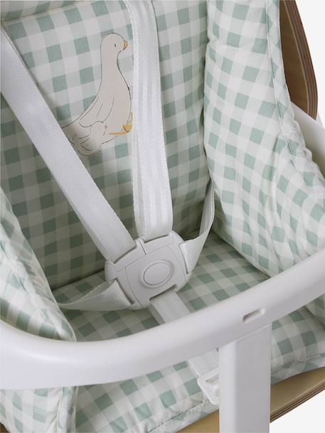 Pack Hoge kinderstoel + Ligstoel + Babyset + Kussen + Plateau WOODYNEST beige - vertbaudet enfant 
