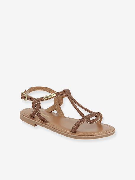 Leren kindersandalen Bappy LES TROPEZIENNES® PAR M. BELARBI beige+bruin+geel+koraal+turquoiseblauw - vertbaudet enfant 