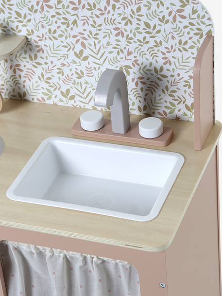 Houten keukentje met accessoires van FSC®-hout ecru+rozen+saliegroen - vertbaudet enfant 