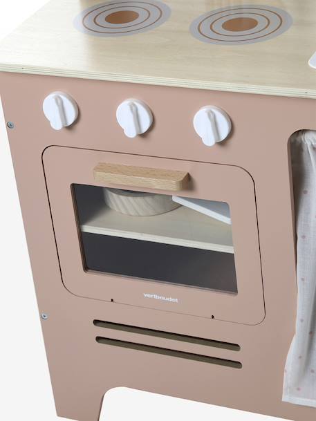 Houten keukentje met accessoires van FSC®-hout ecru+rozen+saliegroen - vertbaudet enfant 