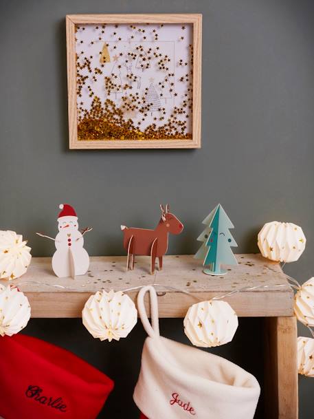 Glitterlijstje kerstboom GEEL LICHT UNI MET DECOR - vertbaudet enfant 