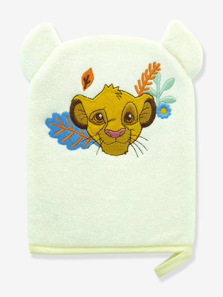 Leuk Disney® washandje geborduurd met het hoofd van Simba pastelgeel - vertbaudet enfant 