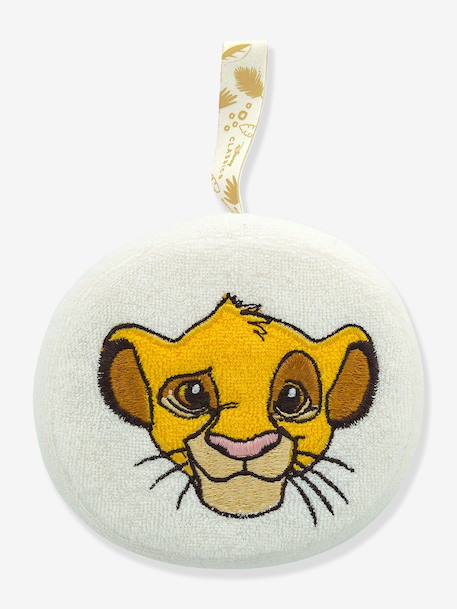 Geborduurde Disney®-babyspons met Simba-hoofd ecru - vertbaudet enfant 