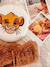 Geborduurde Disney®-babyspons met Simba-hoofd ecru - vertbaudet enfant 