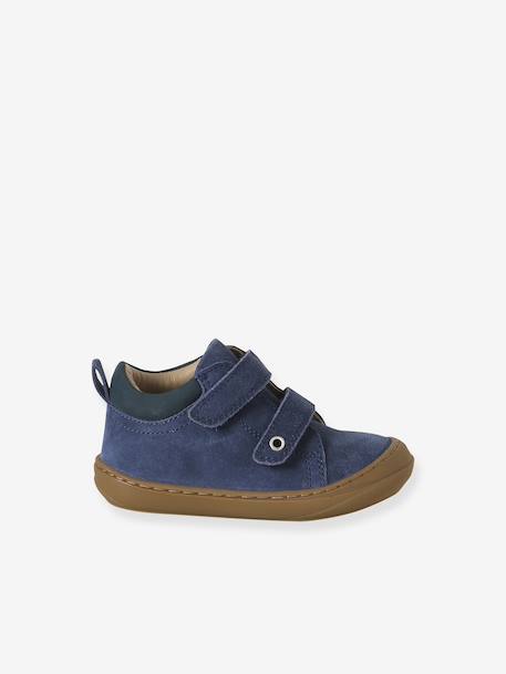 Babyslofjes van zacht leer met antislip beige+blauw+bruin+chocoladebruin+felblauw+groen+oceaanblauw+okergeel+saliegroen+veel beige+veel bruin+veel groen - vertbaudet enfant 