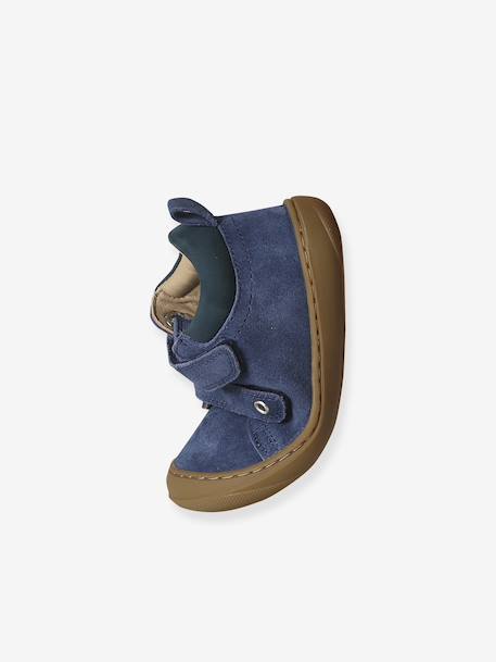 Babyslofjes van zacht leer met antislip beige+blauw+bruin+chocoladebruin+felblauw+groen+oceaanblauw+okergeel+saliegroen+veel beige+veel bruin+veel groen - vertbaudet enfant 