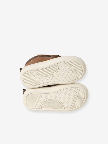 Babyslofjes van zacht leer met antislip beige+blauw+bruin+chocoladebruin+felblauw+groen+oceaanblauw+okergeel+saliegroen+veel beige+veel bruin+veel groen - vertbaudet enfant 