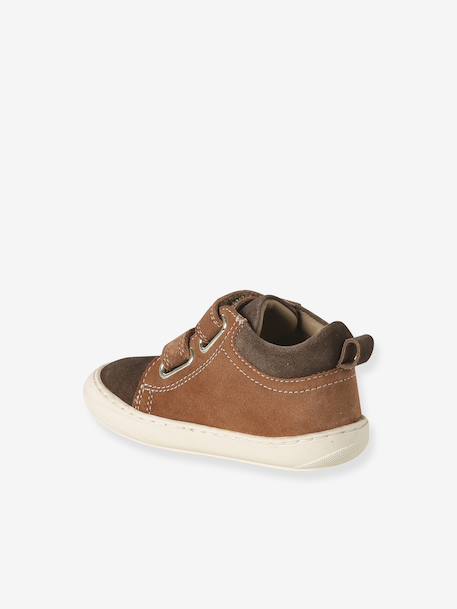 Babyslofjes van zacht leer met antislip beige+blauw+bruin+chocoladebruin+felblauw+groen+oceaanblauw+okergeel+saliegroen+veel beige+veel bruin+veel groen - vertbaudet enfant 