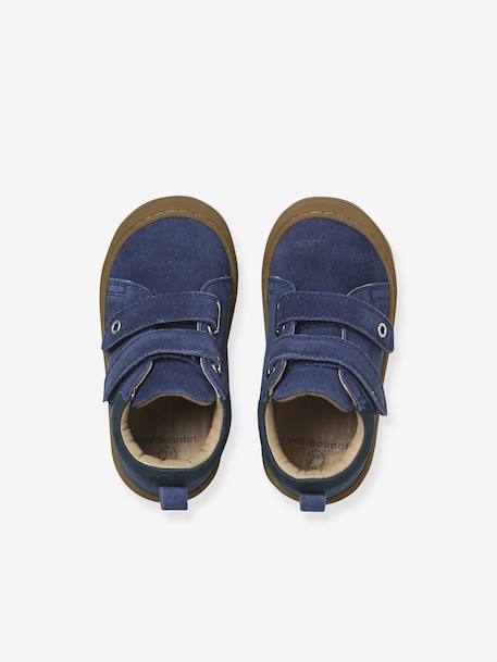 Babyslofjes van zacht leer met antislip beige+blauw+bruin+chocoladebruin+felblauw+groen+oceaanblauw+okergeel+saliegroen+veel beige+veel bruin+veel groen - vertbaudet enfant 