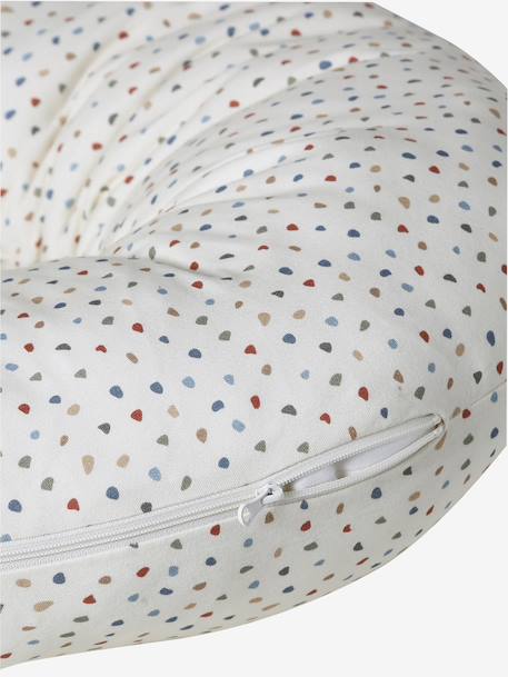 Borstvoedingskussen + beschermhoes Bio Collection beige, bedrukt+Donkerblauw/sterren+ivoorwitte plantaarige bedrukk+meerkleurig+wit, bedrukt+zandbeige - vertbaudet enfant 
