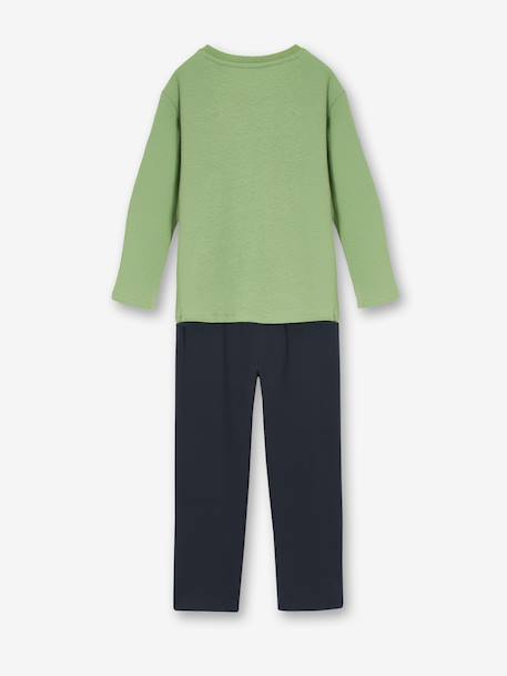 Vertbaudet set van 2 pyjama's voor jongens met gerecycled katoen, kort & lang groen - vertbaudet enfant 