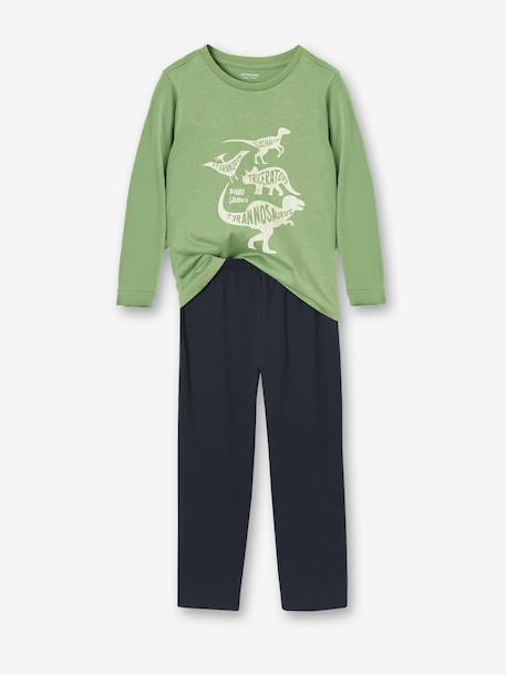 Vertbaudet set van 2 pyjama's voor jongens met gerecycled katoen, kort & lang groen - vertbaudet enfant 