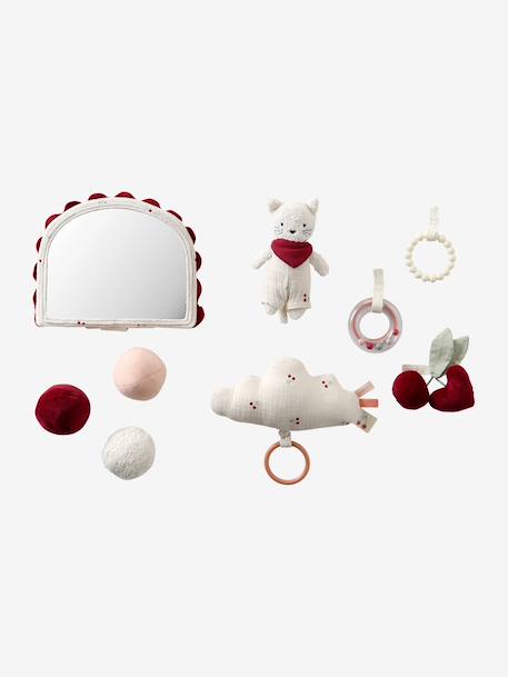 Zacht speelkleed CROQUE LA VIE beige+ecru+rood+sinaasappel+zwart - vertbaudet enfant 