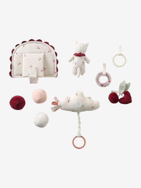 Zacht speelkleed CROQUE LA VIE beige+ecru+rood+sinaasappel+zwart - vertbaudet enfant 