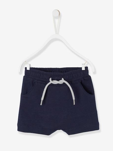 Fleece bermuda voor babyjongens grijsblauw+karamel+Marine grijs - vertbaudet enfant 