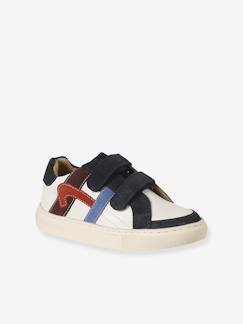 -Leren sneakers met klittenband