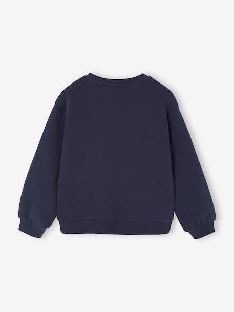 Basic meisjessweater met motief antraciet+donkerpaars+inktblauw+koraal+pioenroos+salie+vanille - vertbaudet enfant 