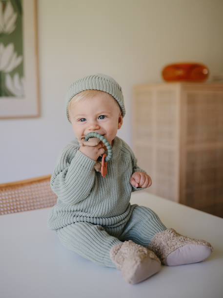 Bijtring - MUSHIE blauw+groen+rozen - vertbaudet enfant 