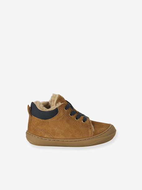 Leren babylaarsjes met veters voor de eerste stapjes blauw+kaki+kameel+marineblauw+veel blauw - vertbaudet enfant 