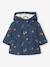 Regenjas met capuchon voor babymeisjes met bloemenprint en voering nachtblauw+roze, bedrukt - vertbaudet enfant 
