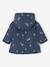 Regenjas met capuchon voor babymeisjes met bloemenprint en voering nachtblauw+roze, bedrukt - vertbaudet enfant 