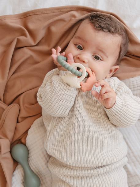 Bijtring - MUSHIE blauw+groen+rozen - vertbaudet enfant 