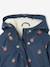 Regenjas met capuchon voor babymeisjes met bloemenprint en voering nachtblauw+roze, bedrukt - vertbaudet enfant 