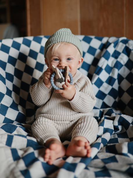 Bijtring - MUSHIE blauw+groen+rozen - vertbaudet enfant 