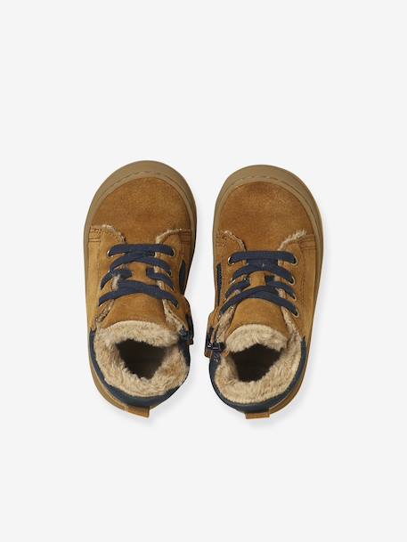 Leren babylaarsjes met veters voor de eerste stapjes blauw+kaki+kameel+marineblauw+veel blauw - vertbaudet enfant 
