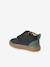 Lederen bottines met klittenband voor jongensbaby''s marineblauw+taupe - vertbaudet enfant 