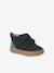 Lederen bottines met klittenband voor jongensbaby''s marineblauw+taupe - vertbaudet enfant 