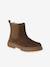 Boots voor meisjes van leer, elastisch en met rits kameel+zwart - vertbaudet enfant 