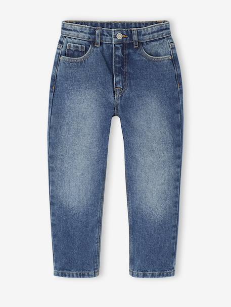 Mom jeans voor meisjes denimgrijs+lichtblauw+middenblauw - vertbaudet enfant 