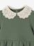 Babyjurk van sweater met gehaakte kraag groen+roze (poederkleur) - vertbaudet enfant 
