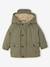 Regenjas voor baby met capuchon, gevoerd met sherpa hazelnoot+olijf - vertbaudet enfant 