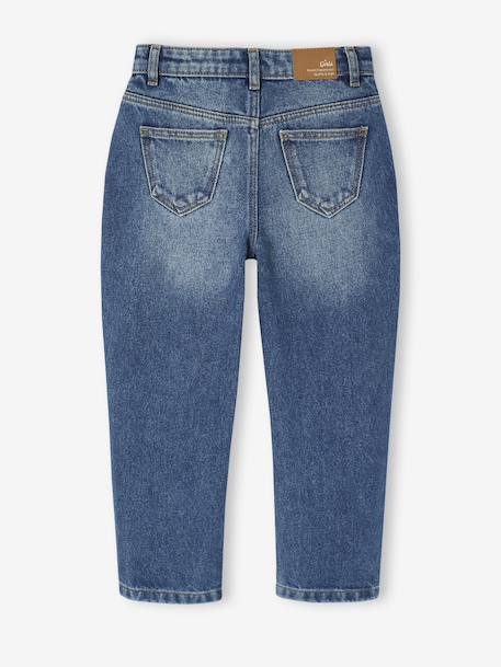 Mom jeans voor meisjes denimgrijs+lichtblauw+middenblauw - vertbaudet enfant 