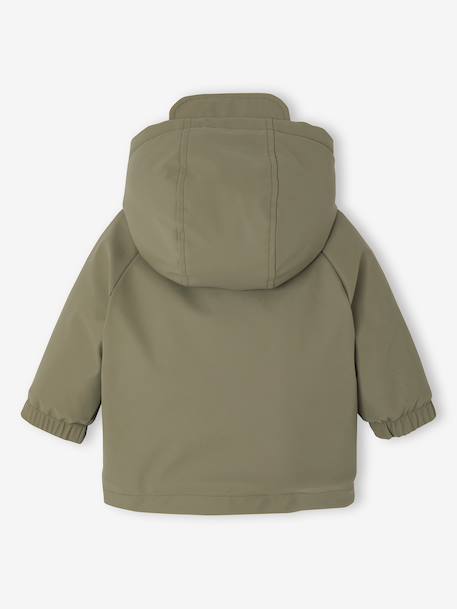 Regenjas voor baby met capuchon, gevoerd met sherpa hazelnoot+olijf - vertbaudet enfant 